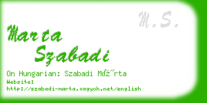 marta szabadi business card